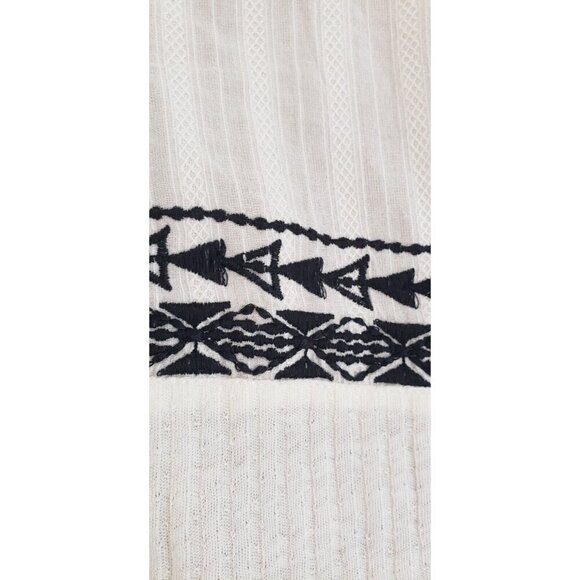 NEW FREE PEOPLE SARAFINA IVORY COMBO EMBROIDERED TASSEL TOP SZ MEDIUM - Picture 8 of 10